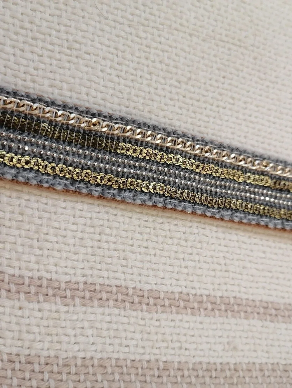 Stretch Elastic Sweater Belt with Metallic Accent - Beige